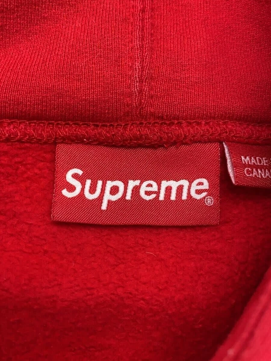Felpa Supreme con cappuccio S cotone stampa rossa usata