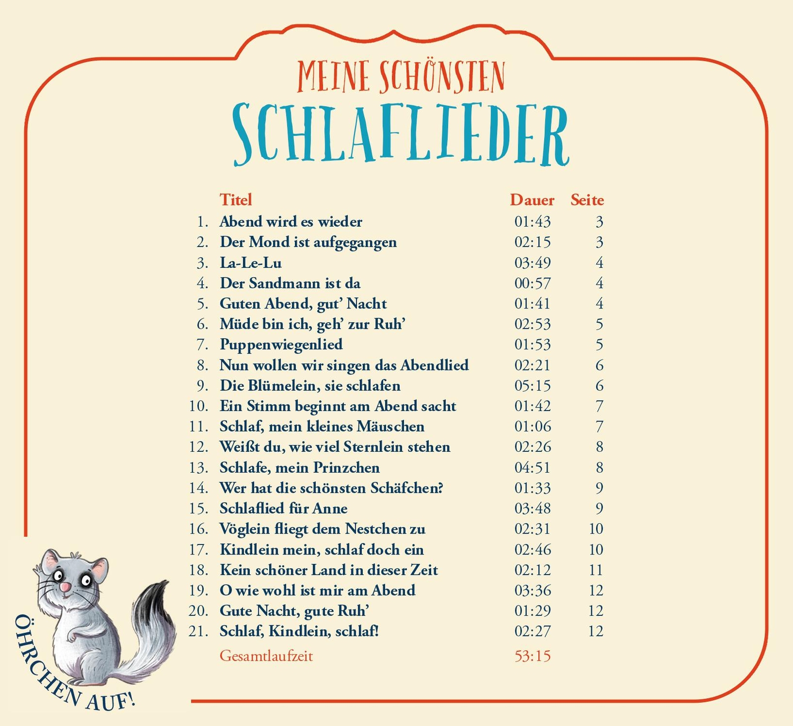 Thumbnail - Öhrchen Auf Meine Schönsten Schlaflieder (audio-cd) Rainer Bielfeldt -