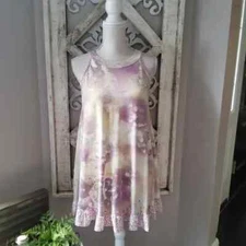 Women's French Terry Ruffle Halter Tank Babydoll Dress Tie Dye Leopard US Made