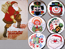 Rooftop St Nick Nutcracker Santa Angel Snowman Ho Ho CROSS STITCH PATTERNS