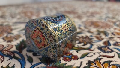 Exquisite Persian Handcrafted Camel Bone Jewelry Box with Hand-Drawn Details