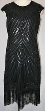 Babeyond Truly Timeless Black 1920's Flapper Dress Size XL
