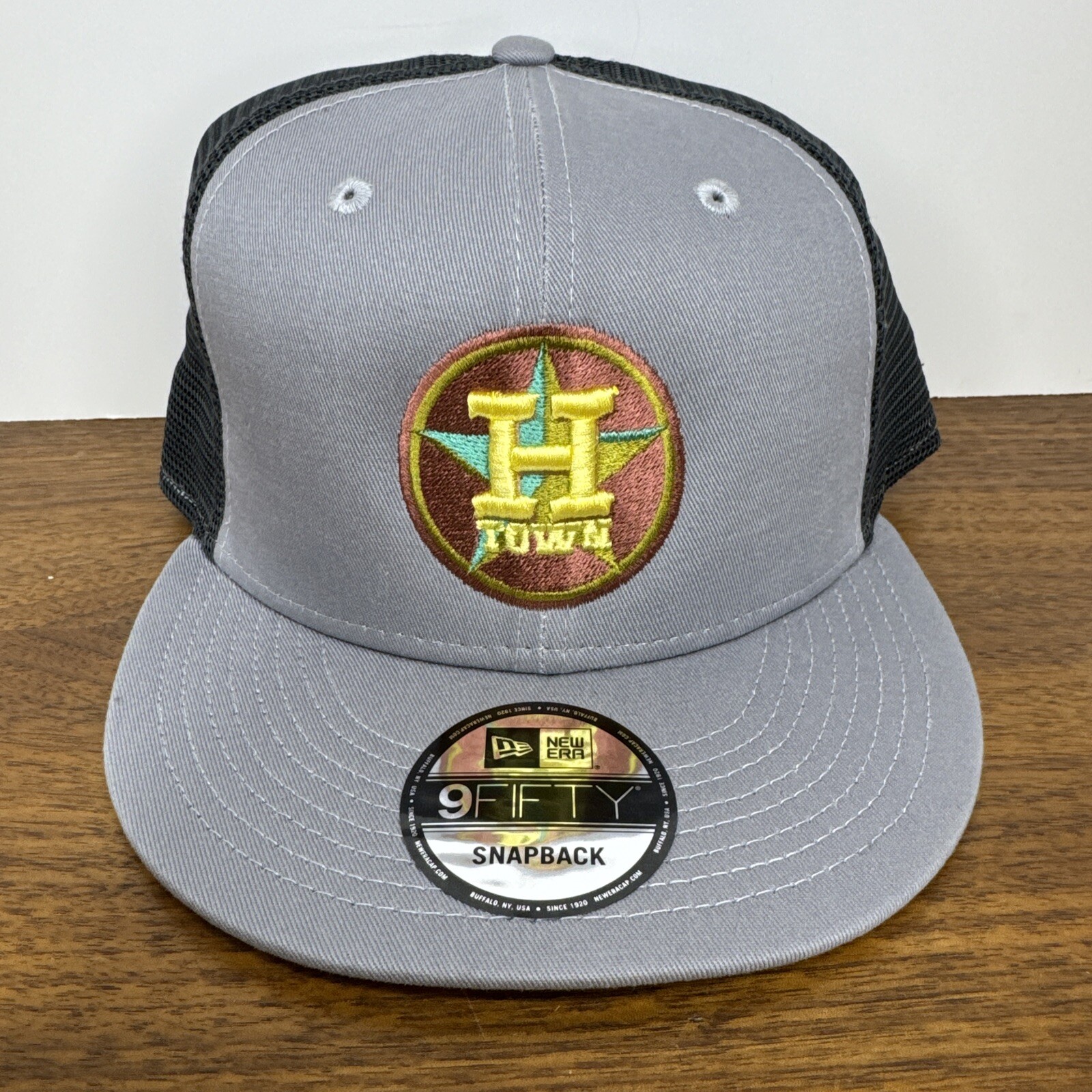 Houston Astros New Era 9FIFTY Snapback Cap Grey Mesh H-Town