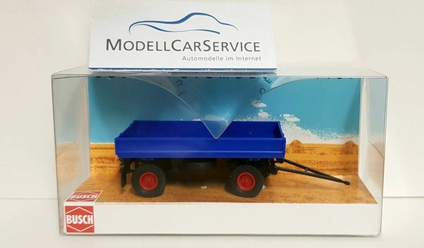 Busch 1/87 (H0): 53001 Ifa AnhäNger Hw 60, Blau, O. KippgestäNge, Hochdruckber.-image