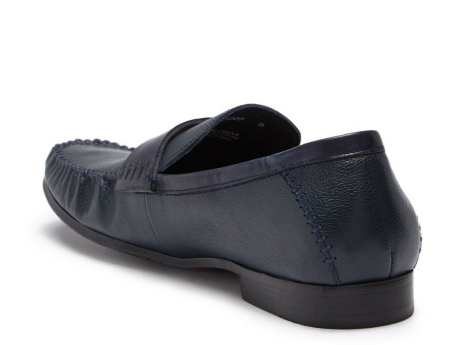 Robert Graham Hardwicke Leather Loafers Black 11.5 | RGS5209 Robert Graham Hardwicke Loafer Slip On Shoes Blue Leather  main image 2