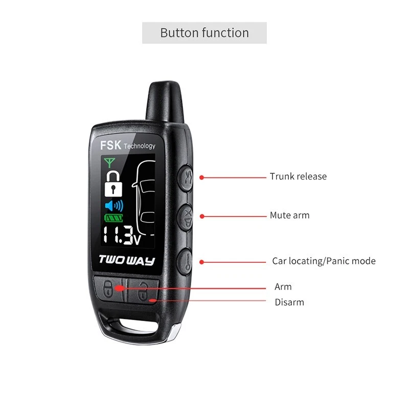 EASYGUARD 2 Way car Alarm with Rechargeable LCD Pager Vibration Alarm 868Mhz - Image 4 of 4