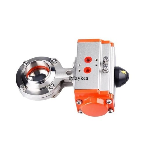 Sanitary Pneumatic Butterfly Valve Silicone Sealing 6" Welding OD 154mm SS304 - Picture 4 of 5