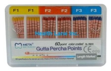 Meta Biomed Endodontic Gutta Percha Points Length Marked F1 F2 F3 Bx/60
