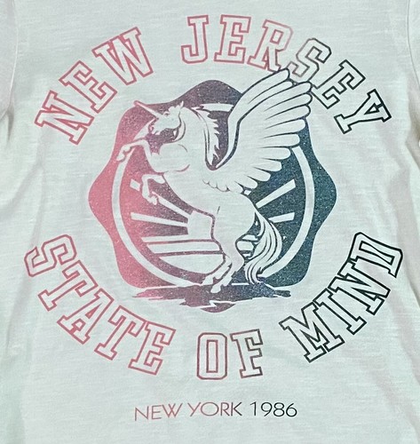 F&F Long Sleeve Top Girls 10-11 Years Ivory Unicorn Crew Neck New Jersey Cotton - Picture 9 of 11