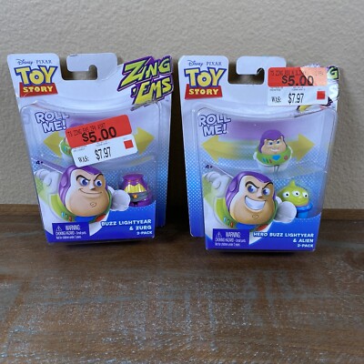 New 2012 Toy Story Zing  Ems Disney Pixar Buzz Lightyear & Zurg & Alien Figures