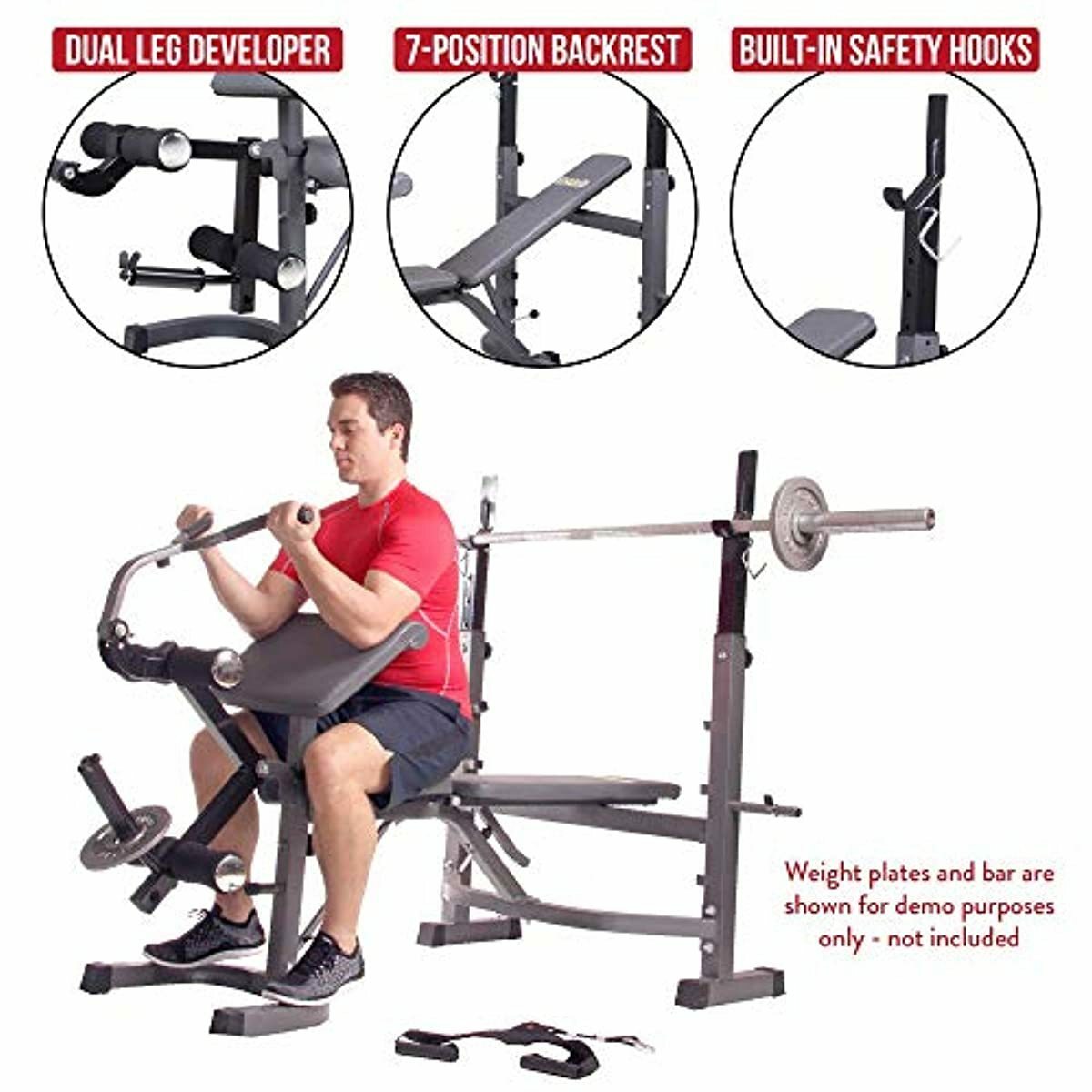 Body Champ Olympic Weight Bench With Leg Extension Curl Lift