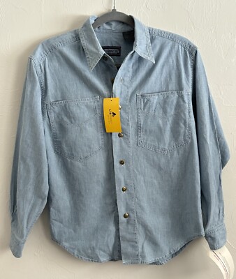 Lizwear  Vintage Liz Claiborne Blue Cotton Chambray Button Up Shirt New! Size PP