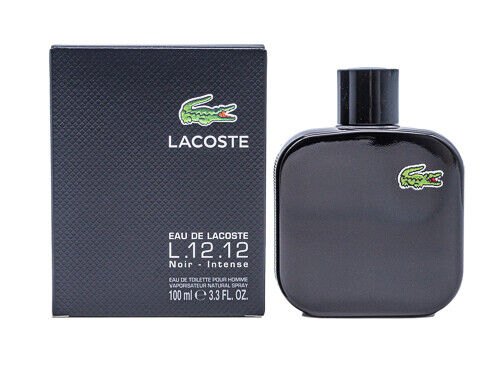 Lacoste L.12.12 Noir Intense EDT Cologne for Men 3.3 / 3.4 oz New in Box
