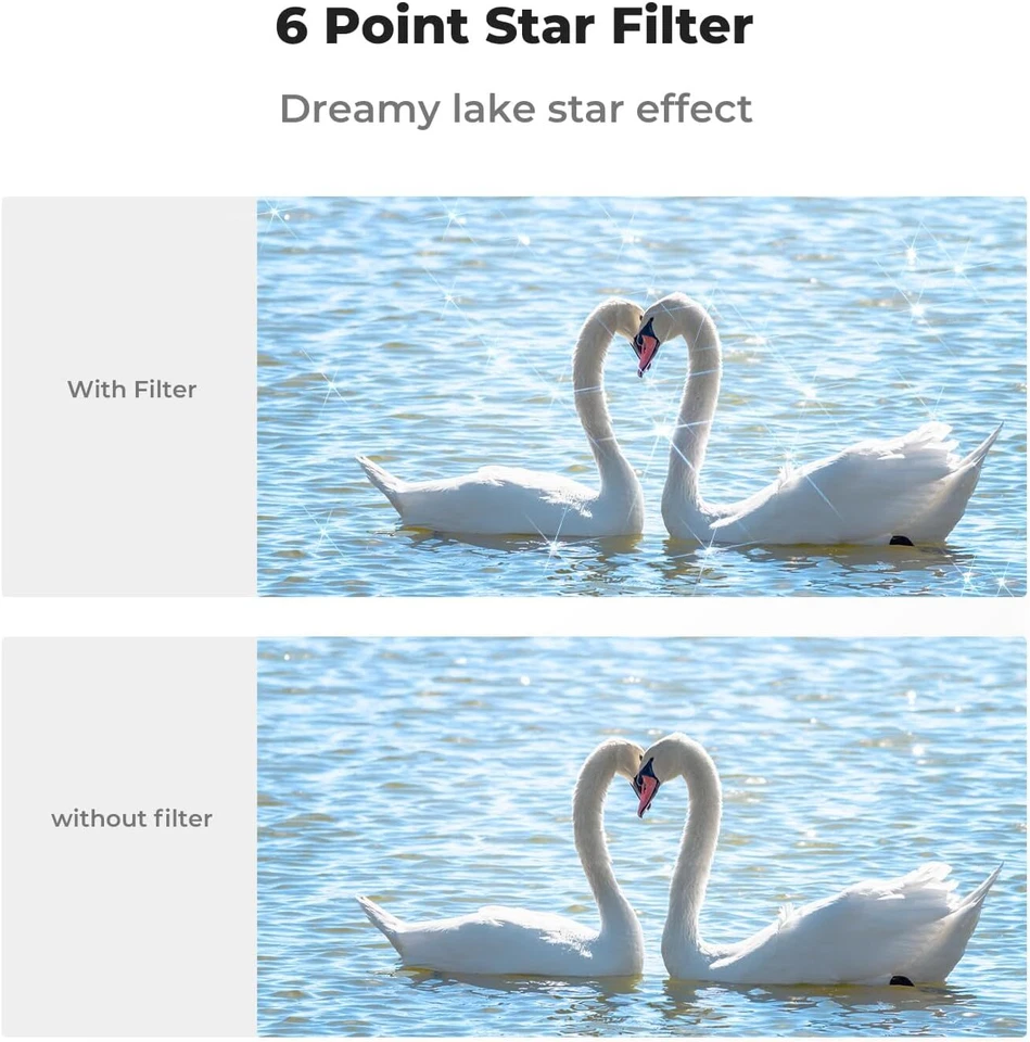 K&F Concept Star Filters 3 pcs Set 4+6+8 Points Cross Screen Starburst Filter - Image 4 of 4