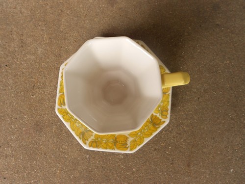 Independence Ironstone YELLOW DAFFODIL Octagon COFFEE CUP and SAUCER JAPAN - Picture 7 of 8
