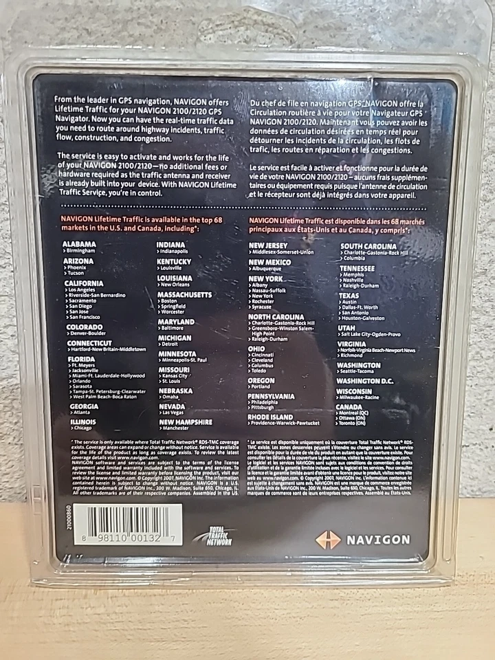 Navigon 2100/2120 Automotive Lifetime Traffic Activation Card New Sealed - Image 4 of 4