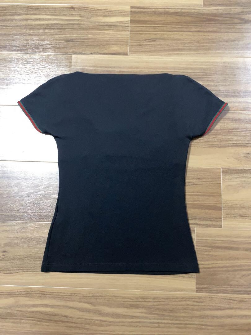 GUCCI◆Tシャツ/S/154841 X8095 GUCCI Tops T-Shirt Womens Size XS Nylon Cotton Black 154841