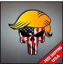 Donald Trump USA MAGA 5" Patriotic Punisher Skull Vinyl Decal Sticker 2024 45