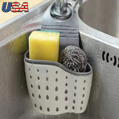 Silicone Sink Sponge Holder Caddy Basket Shower Soap & Brush Holder Kitchen Tool