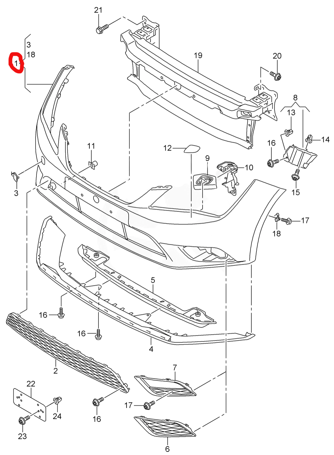 New Genuine Seat Leon 1216 Front Bumper Cover 5F0807217BR GRU eBay