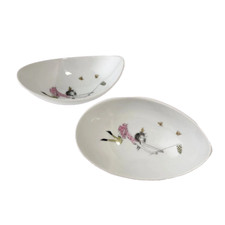 Set 2 piatti bigiotteria MIA LEDERER BUTTERFLY GIRL Edelstein Baviera anni 60 vintage