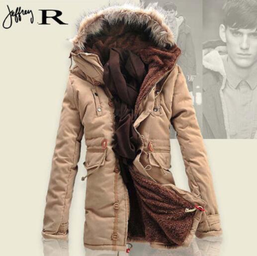 ALTRA Giacca calda uomo invernale slim lana cappotto cotone pile trench parka outwear nuovo