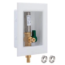 Ice Maker Outlet Box Stainless Steel with Water Hammer Arrestor 1/2 Pex Crimp