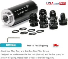 Inline 100 Micron Fuel Filter 6an 8an 10an Adapter Cleanable Mount Bracke Us Inline 100 Micron Fuel Filter 6an 8an 10an Adapter Cleanable Mount Bracke Us