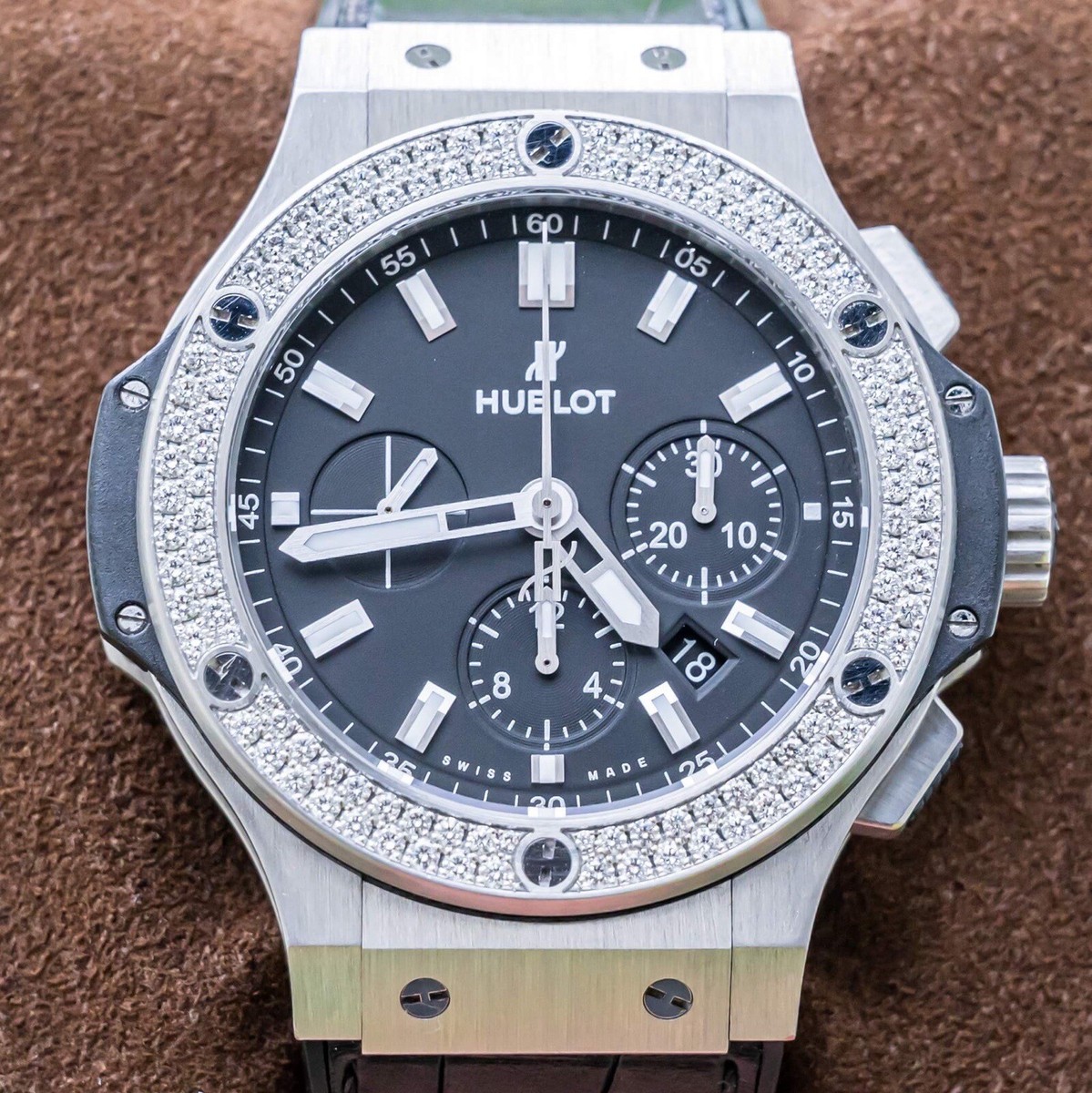Hublot Big Bang 44 Original Steel Diamonds FACTORY $19K MSRP