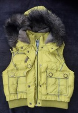 👍River Island Winter Steppweste, L, gelb, Snowboard, Ski, mega warm, Fell.
