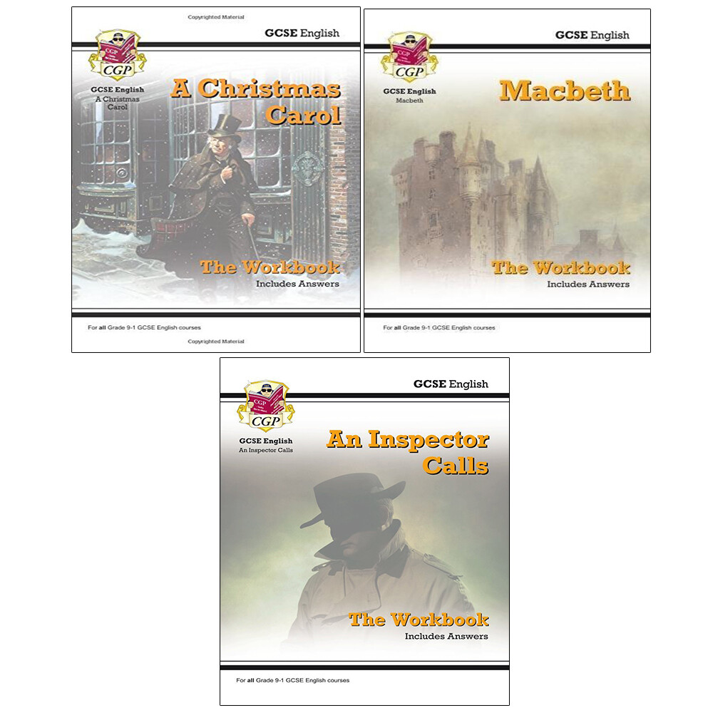GCSE English Workbook Collection 3 Books Set by CGP Books A Christmas Carol NEW