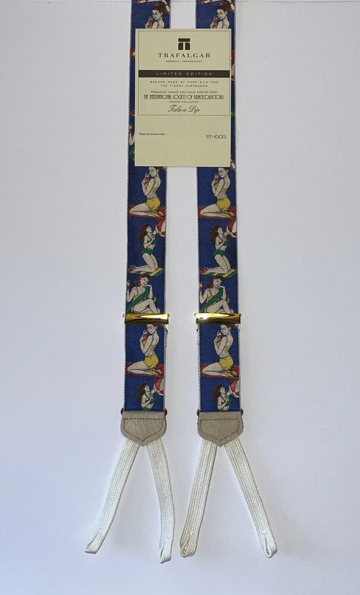 TRAFALGER トラファルガー　サスペンダー　アメリカ製　美品 USA製アメリカンヴィンテージTRAFALGARトラファルガーメンズボタン留め