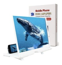Screen Magnifier New Mobil Cell Phone Enlarged Video Amplifier 3D HD 10", White