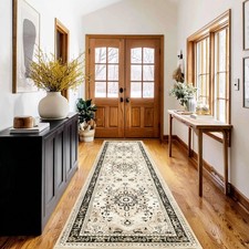 XWZO Washable Hallway Runner Rug 2x8ft Non-Slip Low Pile Area Rug with Rubb...
