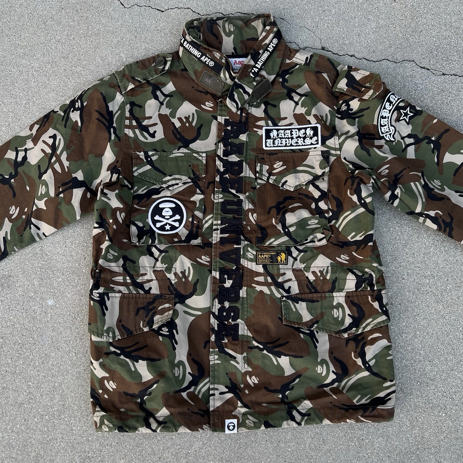 Vintage 2000’s Aape Bape Bathing Ape Full-Zip Military Camo Jacket L image 3