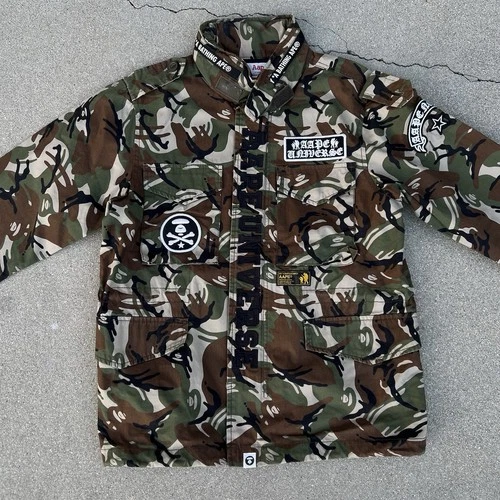 Vintage 2000’s Aape Bape Bathing Ape Full-Zip Military Camo Jacket L image 3