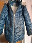 NEXT Girls Size 9 Years Navy Blue Puffy Parker Jacket, Full Zip