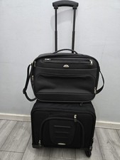 Samsonite 2er Set Spinner Koffer - Schwarz mit Aktentasche und Zubehör.