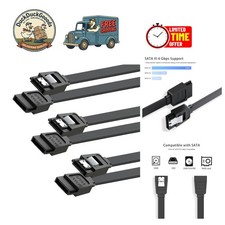 15 Inch High-Speed SATA III Cable for SSD HDD 3 Pack Black for Data Transfer