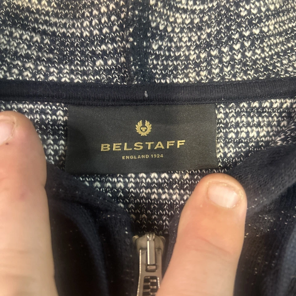 Sudadera Belstaff Para Hombre Cremallera Completa Talla Mediana Longton Stoke On Trent Azul Foto 3 de 4