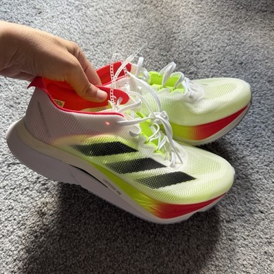 Adidas Adizero Boston 12 White Black Lucid Red JQ2552 Men s Sz 7.5 Women s Sz 9
