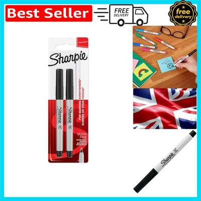 Sharpie Permanentmarker, ultrafeine Spitze - Schwarz, 2er Pack