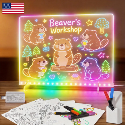 Eksprint 13.7 X10 Led Drawing Board For Kids 13 Light Effects Doodle Glow