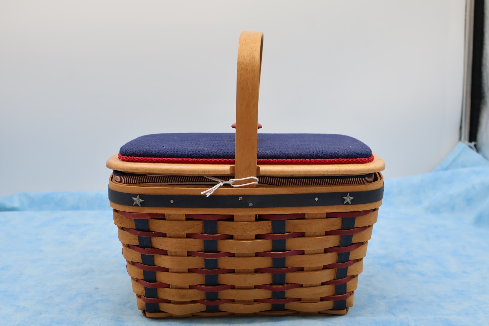 Longaberger 2003 Proudly American Spring Basket Complete Set Lid Liner Protector