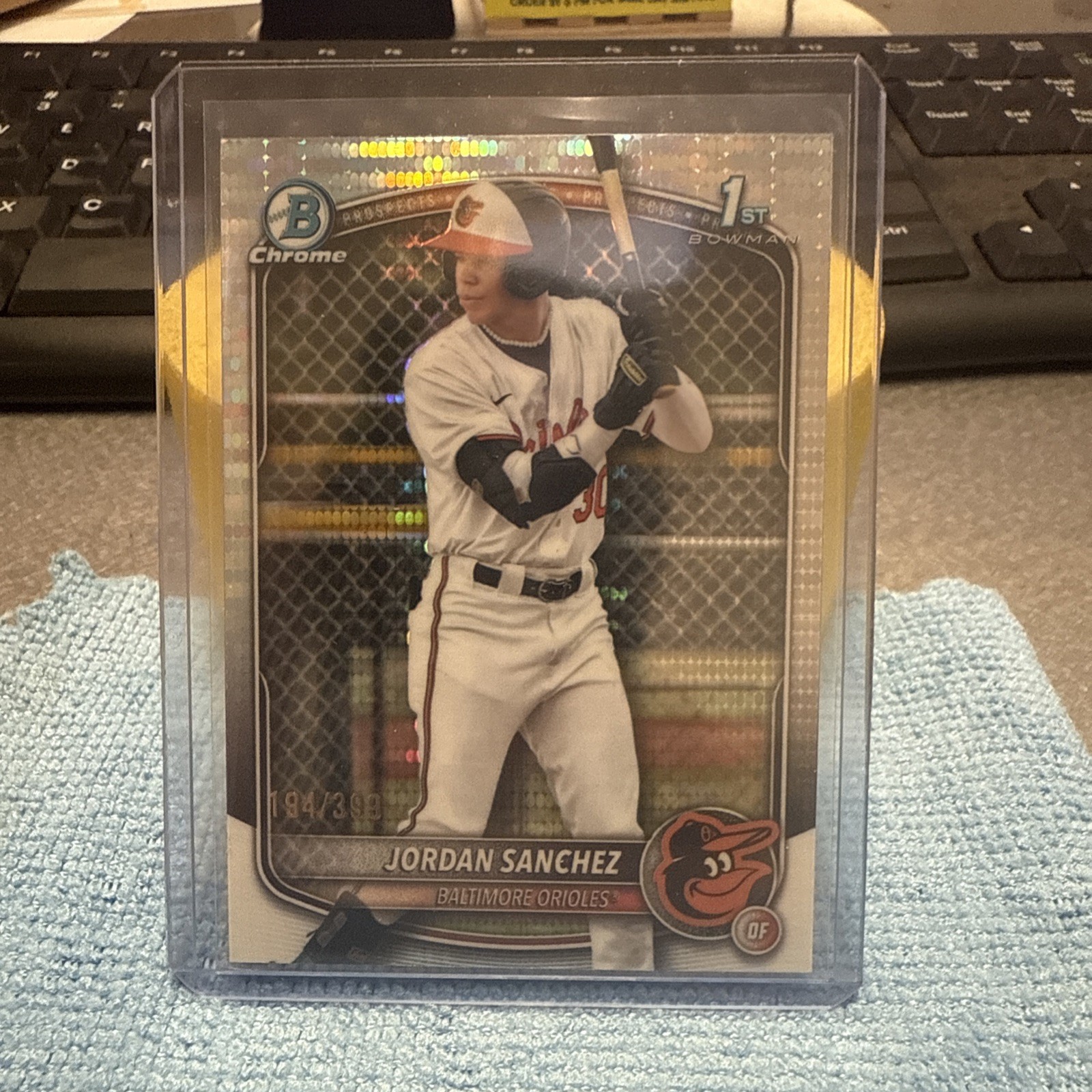 2025 Bowman Chrome Jordan Sanchez Pulsar Refractor 1st Prospect 194/399 Orioles