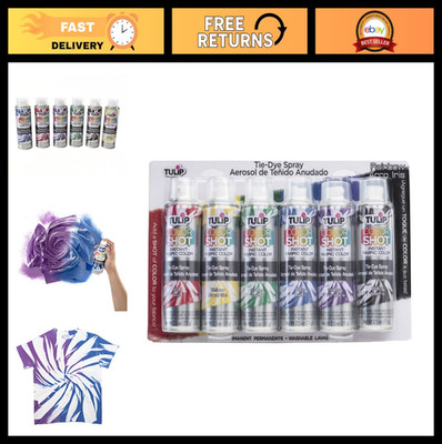 Rainbow Tie Dye Fabric Spray Paint Set - 6 Colors, 2.5 oz Mini-Cans, Permanent C