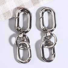 Wm1 2Pcs Swivel Clasp Clip Double Head Metal Lobster Claw Clasps for Keychain M