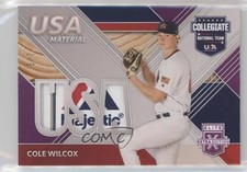 2020 Panini Elite Extra Edition USA Baseball Material Purple 5/7 Cole Wilcox fm0