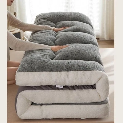 LIFELOOK Japanese Folding Futon Mattress Topper - 10cm Deep Thick Rollable Sleeping Pads