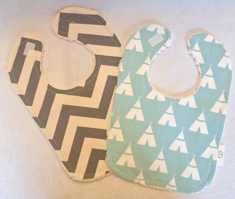 Boutique Baby Toddler Chevron And Tent Chenille Bibs